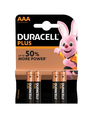 Duracell Plus AAA LR03 Batteries (1 Pack of 4)