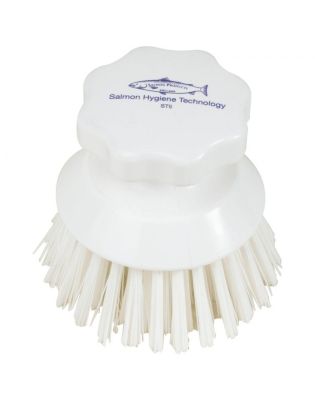 HillBrush Round Scrubbing Brush Stiff,White (1 Each)