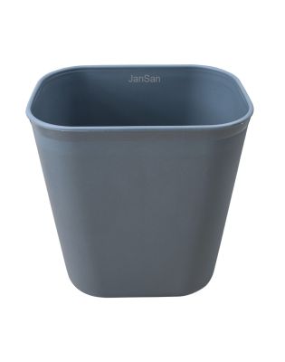 JanSan Rectangular Waste Paper Basket,12 Litre Grey (1 Each)