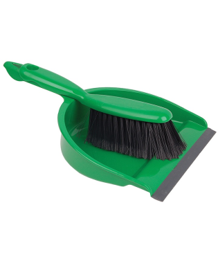 JanSan Dustpan & Brush Set Stiff Green (12 Dustpans)