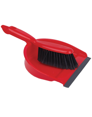 JanSan Dustpan & Brush Set Stiff Red (12 Dustpans)