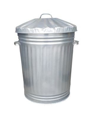 JanSan Galvanised Metal Dustbin 90 Litre &,Litre & Lid (1 Each)