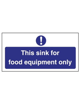 Sign, Food Equipment Sink