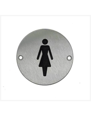 Sign, Toilet, Stainless Steel, Ladies