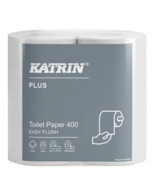 Katrin 82506 Plus Toilet Paper Roll,EasyFlush  2-ply 400 sheets (20 Rolls)