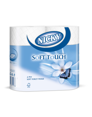 Nicky Soft Touch 2Ply Toilet Tissue White (40 Rolls)