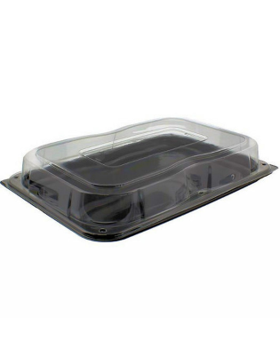 Sabert Ultimate Rectangular Platters,& Lids 24cm (50 Combos)