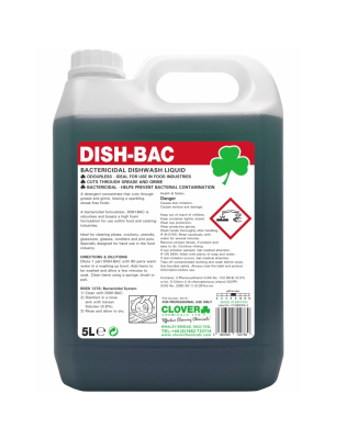 Clover 221 Dish-Bac Bactericide Washing,Up Liquid (2 5 Litre)