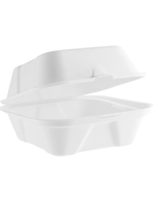 Burger Box, Compostable, Bagasse, 5" x 5" (500)