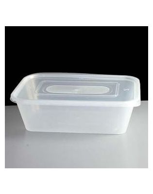 Container with Lid, Takeaway, Rectangular, 650ml (250)