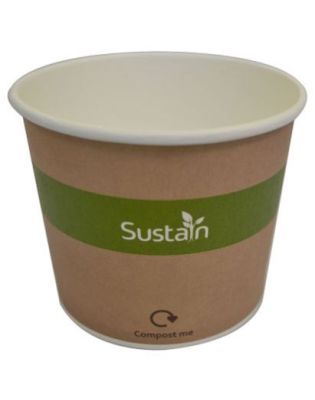 Food Pot, 12oz, Compostable, Sustain, Kraft (500)