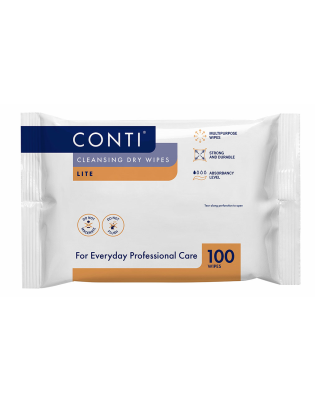 Conti Lite Medium Patient Cleansing Dry,Wipes (32 100 Wipes)