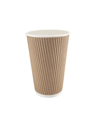 JanSan Kraft Paper Ripple Cup 12oz 340ml (500 Cups)