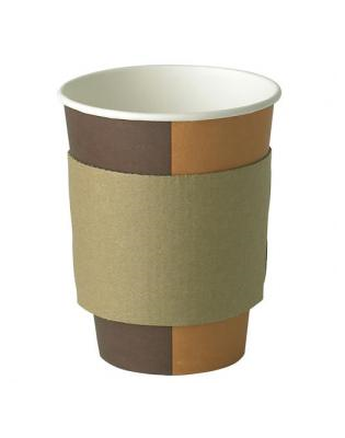 JanSan Kraft Paper Sleeve Brown for,12/16oz Cups (1000 Sleeve)