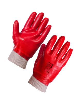 JanSan PVC Fully Coated Knitwrist Glove,9" (1 Pair)