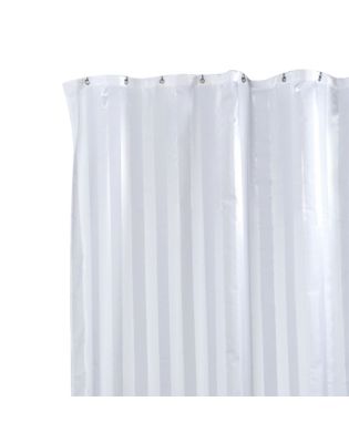 JanSan Satin Strip Shower Curtain White (1 Each)