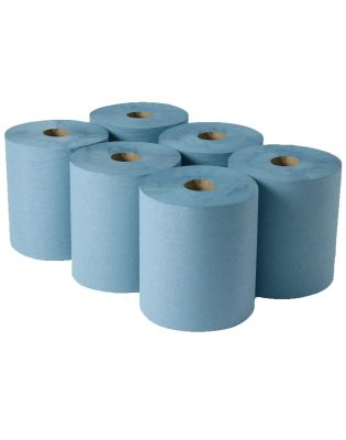 JanSan AutoCut Hand Towel Roll System 1Ply,Blue (1 6 Rolls)