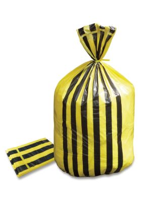 JanSan 80L  Tiger Stripe CHSA 15Kg  Refuse,Sack Yellow (1 200 Sacks)