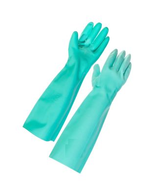 JanSan Nitrile Gauntlet Size 8 Green,33cm (1 Pair)