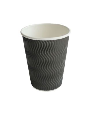 Leafware Black Ripple Double Wall Hot Cups,4oz 120ml (1 500 Cups)