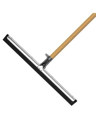 JanSan Floor Squeegee Zinc Plated &,Wooden Handle 14" (1 Set)