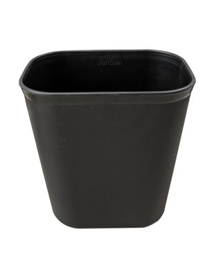 JanSan Rectangular Waste Paper Basket,12 Litre Black (1 Each)