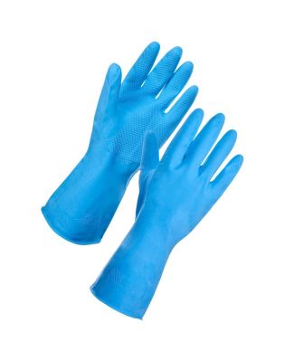 JanSan Rubber Household Gloves X Large,Blue (1 Pair)