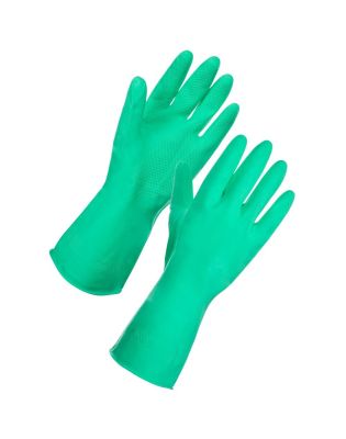 JanSan Rubber Household Gloves Large,Green (1 Pair)