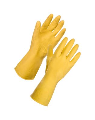 JanSan Rubber Household Gloves Large,Yellow (1 Pair)