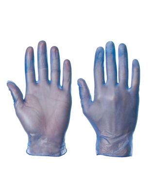 JanSan Vinyl Powder Free Gloves,Large Blue (1 100 Gloves)