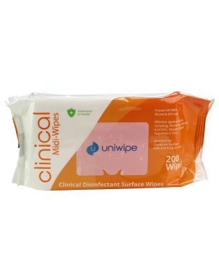 Uniwipe Clinical Sanitising Wipes,200 Wipes (1 200 Wipes)