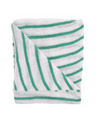 JanSan Stockinette Striped Dish Cloths,Green (1 10 Cloths)