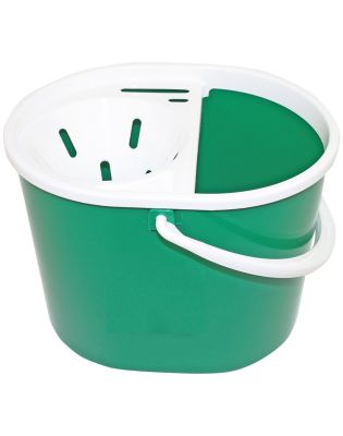 JanSan Oval Mop Bucket and Wringer,5 Litre Green (1 Each)