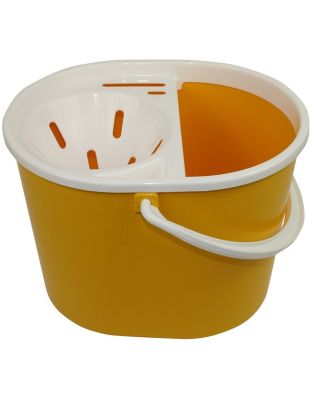 JanSan Oval Mop Bucket and Wringer,5 Litre Yellow (1 Each)