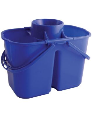 JanSan Double Mop Bucket & Wringer,14 Litre Blue (1 Each)