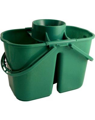 JanSan Double Mop Bucket & Wringer,14 Litre Green (1 Each)