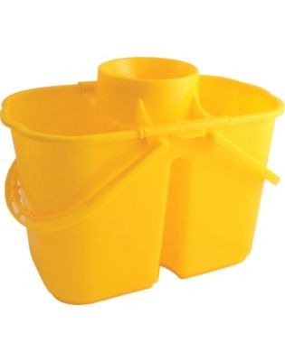 JanSan Double Mop Bucket & Wringer,14 Litre Yellow (1 Each)