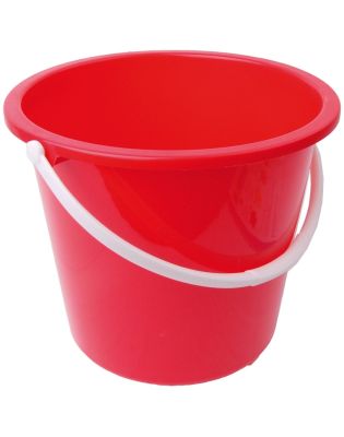 JanSan Round Plastic Bucket 10 Litre Red (1 Each)