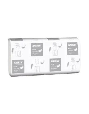 Katrin 61587 Plus Hand Towel Non Stop M2,2 Ply White Wide Handy Pack (2400)