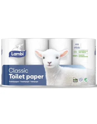 Lambi 54343 Classic 3 Ply Toilet Rolls,White (40 Rolls)