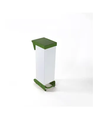 JanSan Fire Retardant Fully Enclosed Steel,Pedal Bin 18 Litre Green (1 Each)