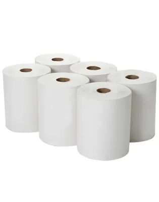 JanSan AutoCut Hand Towel Roll System 2Ply,White (6 Rolls)