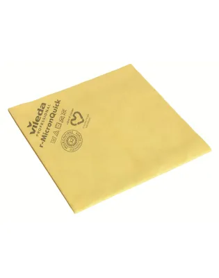 Vileda 170638 r-MicronQuick Recycled,Durable Microfibre Cloths Yellow (5 Cloths)