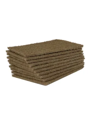 JanSan Ecofibre Recycled Natural Scourer,Brown (10 Pads)