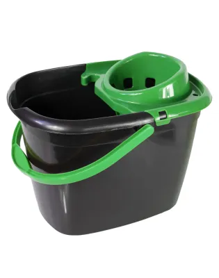 JanSan Recycled Bucket & Wringer 14L,Green (1 Each)