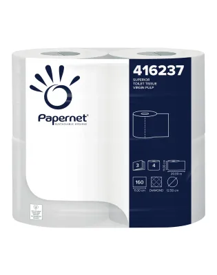 Papernet 416237 Superior Embossed 3 Ply,Toilet Rolls 160 Sheets (40 Rolls)