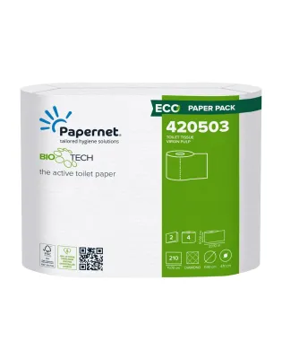 Papernet Bio Tech Embossed 2 Ply Toilet,Rolls 210 Sheets (40 Rolls)