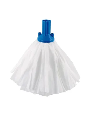 JanSan Exel Big White Mop Head 117g,Large Blue (10 Mops)