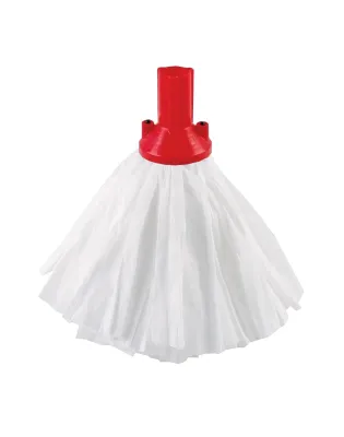 JanSan Exel Big White Mop Head 117g,Large Red (10 Mops)