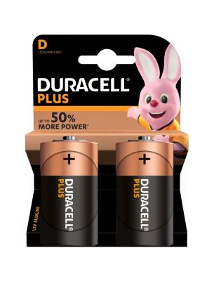 Duracell Plus D LR20 Batteries (1 Pack of 2)